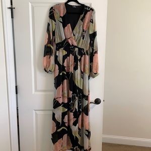 Lulus Wondrous Water Lilies Maxi Dress